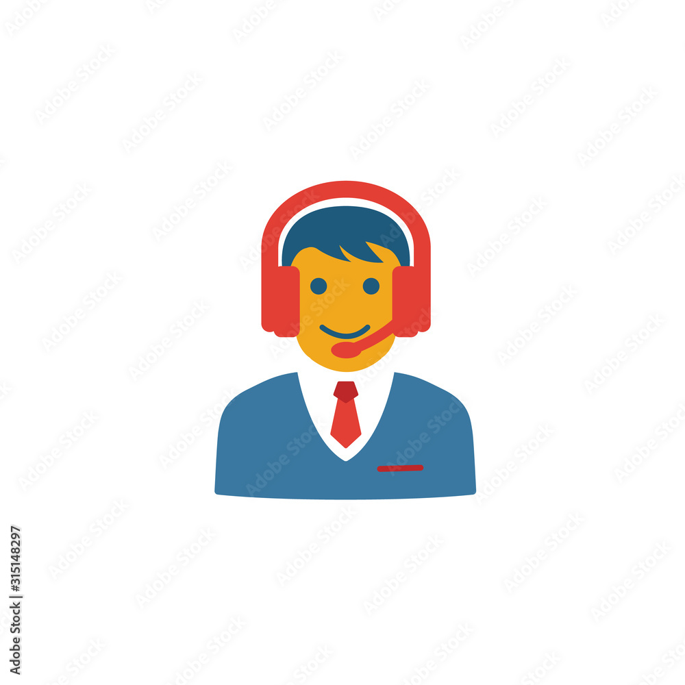 Aufkleber call center icon. simple flat element from customer service collection. creative call center icon fo