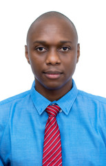 Passport photo of african american businessman