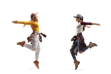 Two women dancing hip-hop style