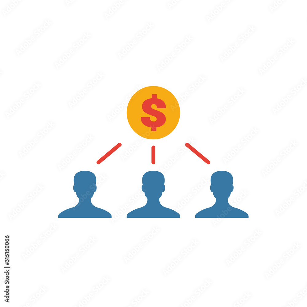 Poster shareholders icon. simple flat element from crowdfunding collection. creative shareholders icon for 