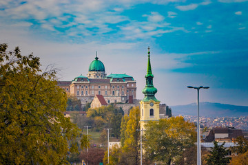 Fototapeta na wymiar View to the Buda Castle, Budapest, Hungary