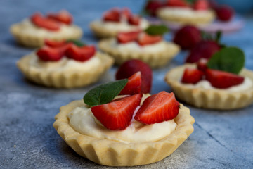 Mini strawberry tarts.