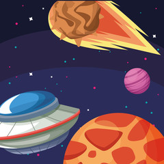 Naklejka premium ufo planets asteroid galaxy astronomy space exploration