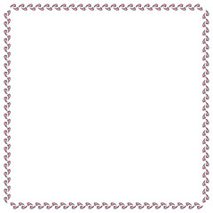 Square frame of pink hearts. Isolated frame on white background for your design.