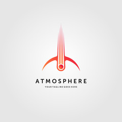comet crashed atmosphere logo meteor impact vector emblem illustration design © linimasa