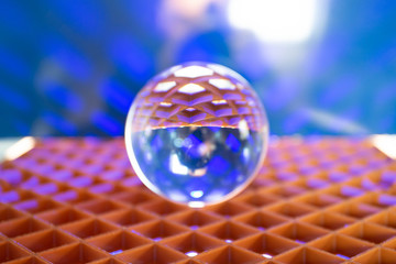 Glass ball photograph with different colors and patterns