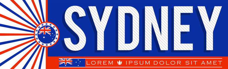 Sydney City Patriotic banner vector illustration.