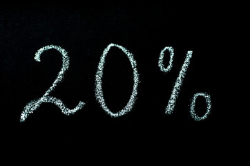 20%  hand drawn on chalkboard