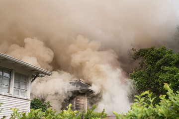 Fototapeta premium Raging House Fire Emergency