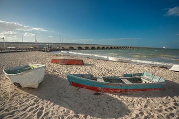 Boats on Progreso Beach