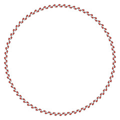 Round frame of red hearts. Isolated frame on white background for your design.