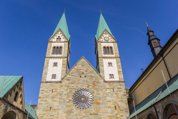 Fototapeta na wymiar Towers of the historic Basilika in Werl, Germany