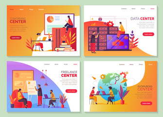 Fototapeta premium Coworking and freelancer work center, data storage