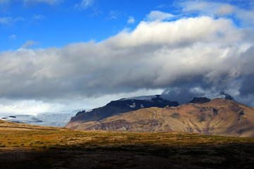 Volcanic alpine landscape in Skaftafell Natural Park, Iceland, Europe