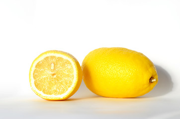 Close-up lemon isolated on white, fruit photo