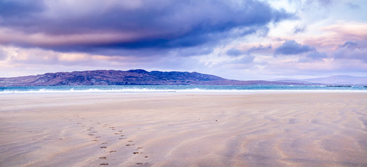 Narin Strand is a beautiful large blue flag beach in Portnoo, County Donegal in Ireland