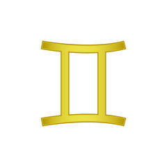 golden  Twins vector icon. Zodiac Sign. Twins Constellation. 