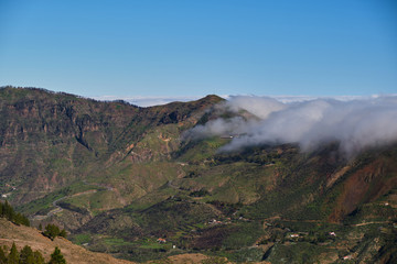 Sea of clouds in Gran Canaria. Canary Islands. View from Roque Nublo.