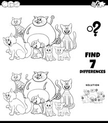 differences coloring game with cats group