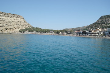 Naklejka premium Seaside village of Matala near the Libyan sea, Crete, Greece