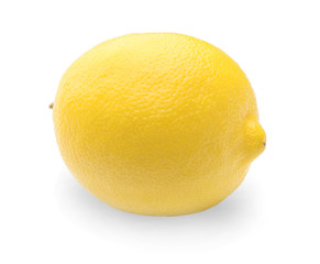 Ripe lemon on white background