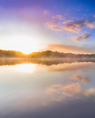 sunrise over the lake