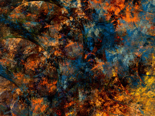 orange abstract fractal background 3d rendering illustration