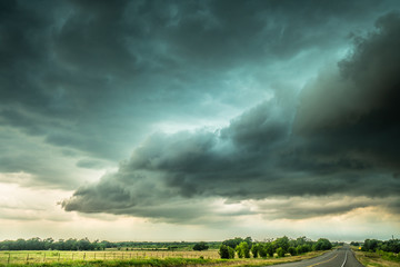 Storm clouds over rural Texas