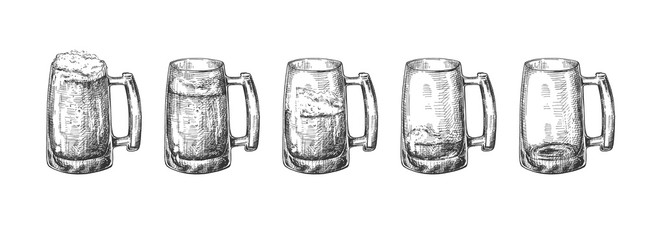 Drinking sequence of beer glasses