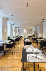 Interior of a new hotel restaurant