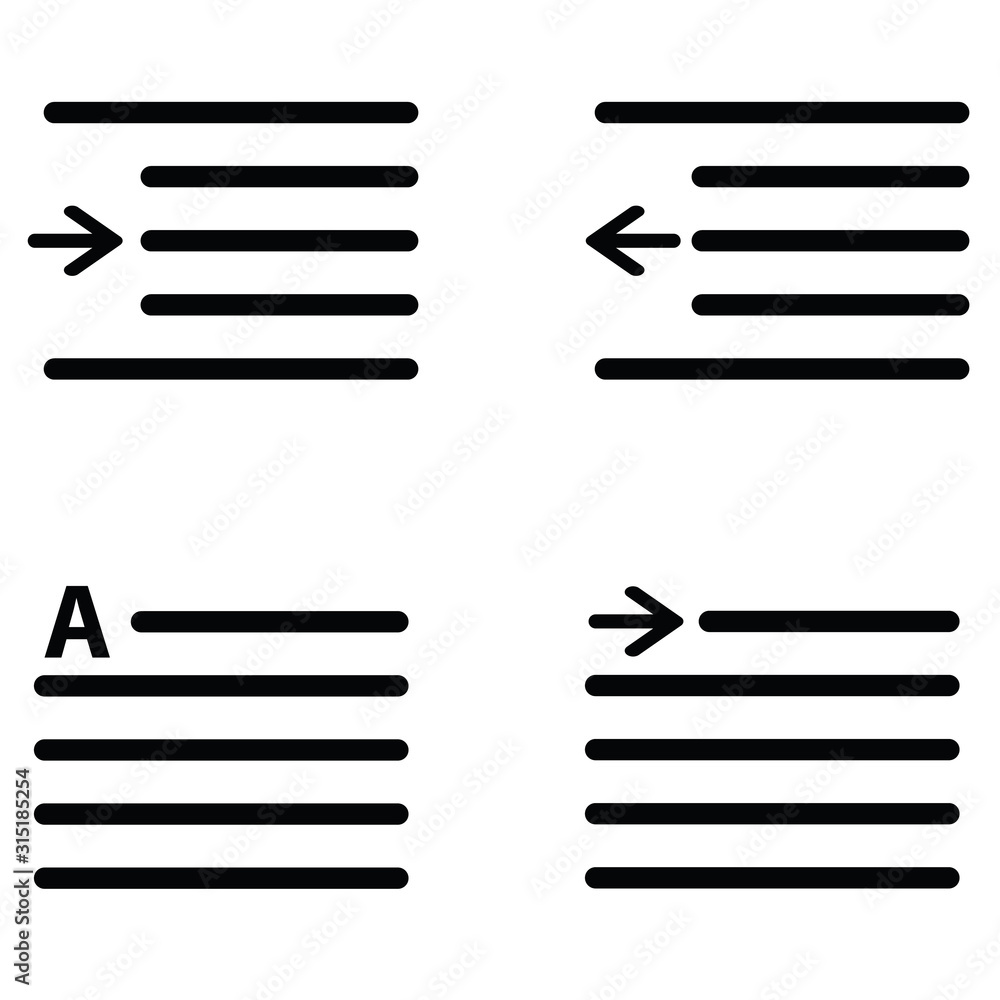 Poster text positions icon. text edit icon set. alignment-page, text formatting sign vector