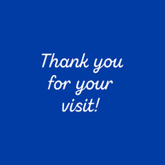 Thank you for visiting us, thank you for you visit vector quote
