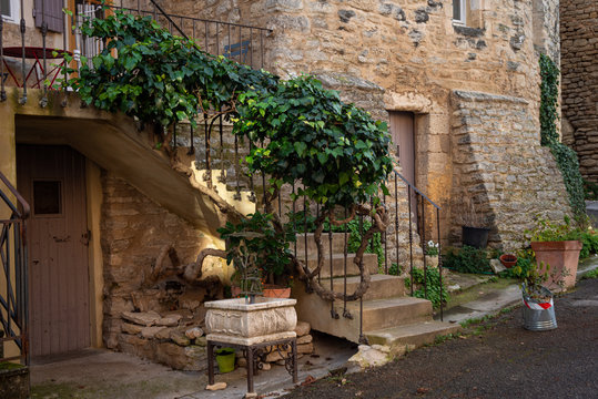 Street scene Goult ,provence , France.hill top village.
