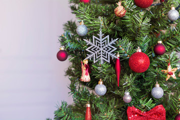 Christmas Background with Christmas Tree Decorated with Gift Boxes