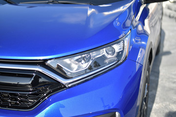 Blue Car Headlamp - obrazy, fototapety, plakaty