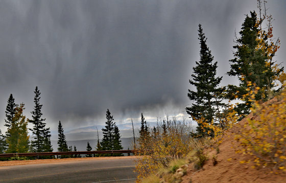 Rain Clouds Build Over Pikes Peak, Colorado