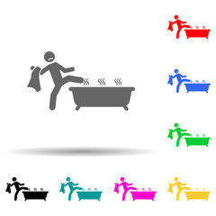 Danger, bath, hot multi color style icon. Simple glyph, flat vector of home hazard and safety precaution icons for ui and ux, website or mobile application