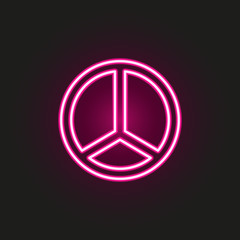 peace sign neon style icon. Simple thin line, outline vector of human rights icons for ui and ux, website or mobile application