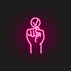 fight for the rights neon style icon. Simple thin line, outline vector of human rights icons for ui and ux, website or mobile application