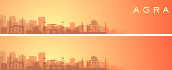 Agra Beautiful Skyline Scenery Banner