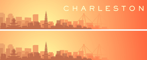Naklejka premium Charleston Piękny Skyline Scenery Banner