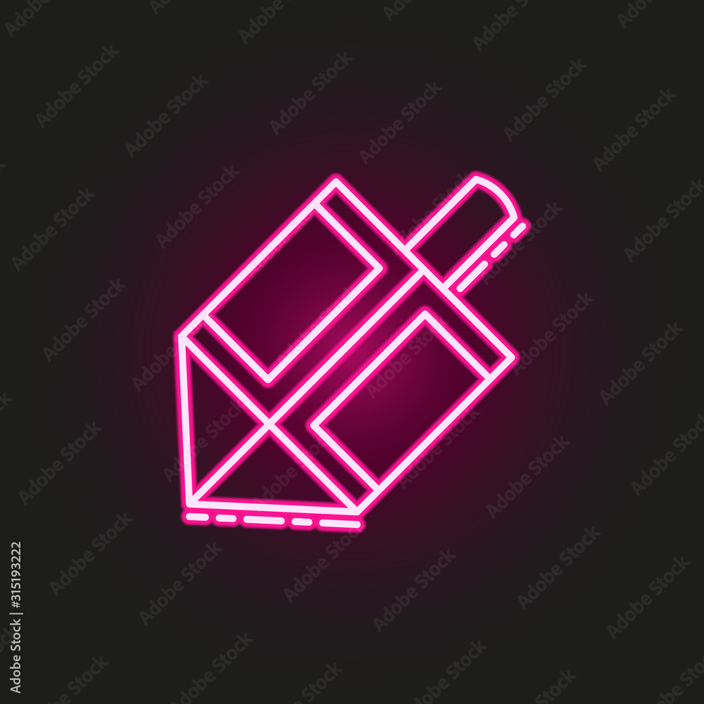 Poster dreidel neon style icon. simple thin line, outline vector of judaism icons for ui and ux, website or