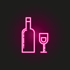 Hebrew Wine neon style icon. Simple thin line, outline vector of judaism icons for ui and ux, website or mobile application