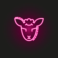 Lamb of God neon style icon. Simple thin line, outline vector of judaism icons for ui and ux, website or mobile application