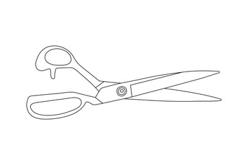 open scissors for cutting. Vectronic stock illustration eps10. out line