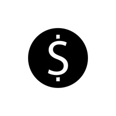 Dollar coin icon vector on white background