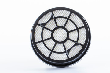 New white round dust filter for vacuum cleaner.