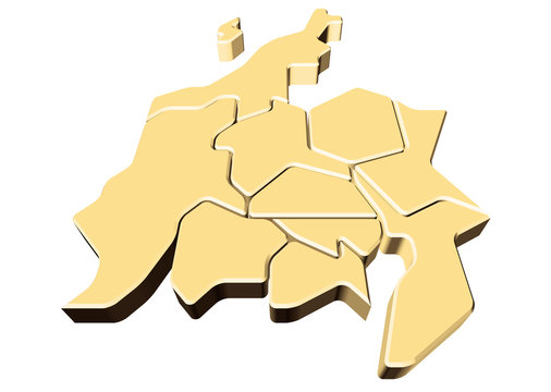 日本地図・関東甲信越地方