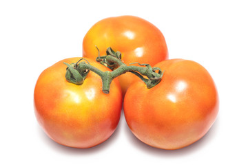 Tomato on isolated white background.Citrus fruit spice in food seasoning.Clipping paths object