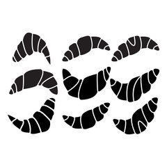 Croissants icon vector on white background